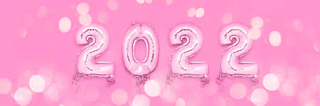 Balloon Bunting for celebration of New Year 2022の写真素材