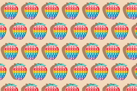 Pattern Rainbow Pop It Bubble Sensory Fidget Toysの写真素材