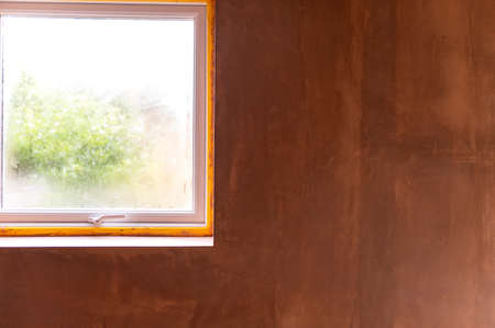 Freshly Plastered Walls in Roomの写真素材