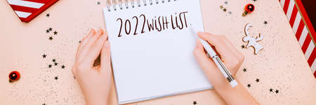 Wish List 2022 for Happy New Yearの写真素材
