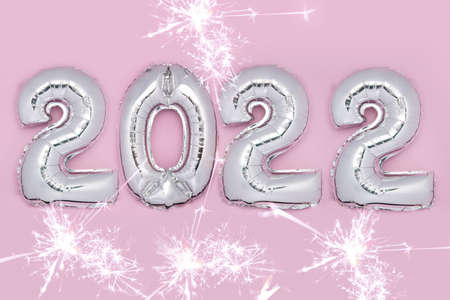 Balloon Bunting for celebration of New Year 2022の写真素材