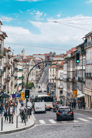 Porto city centre in autumnのeditorial素材