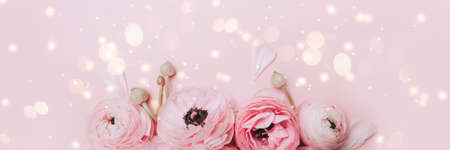 Floral arrangments of tender ranunculus flowers