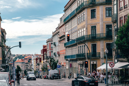 Porto city centre in autumnのeditorial素材