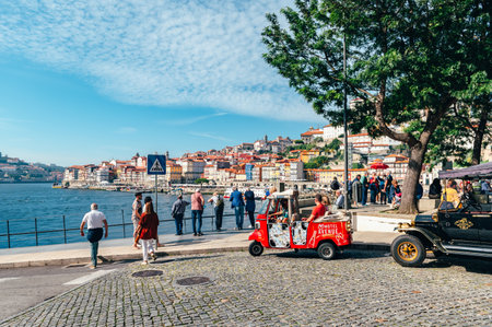 Porto city centre in autumnのeditorial素材