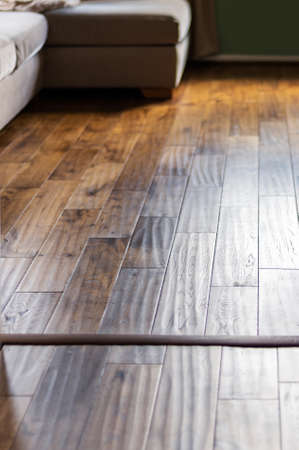 Solid oak wood flooringの写真素材