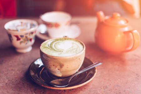 Green Matcha Latteの写真素材