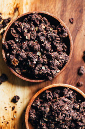 Healthy snacks frfom nuts in chocolateの写真素材