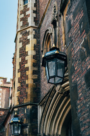 Cambridge, Cambridgeshire, United Kingdom - 01 June, 2022: City centre streets near Queens College and its entranceのeditorial素材