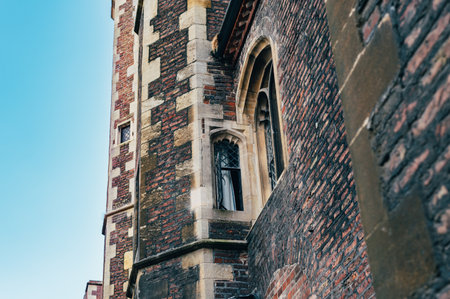 Cambridge, Cambridgeshire, United Kingdom - 01 June, 2022: City centre streets near Queens College and its entranceのeditorial素材