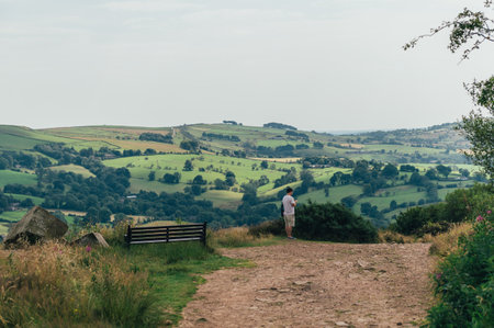 Teggs Nose, Ridgegate Reservoir, Trentabank Reservoir Circular, Peak District National Park, England, UKの写真素材