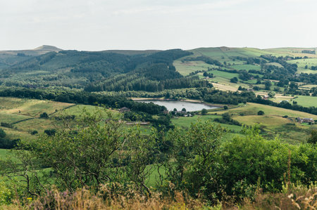 Teggs Nose, Ridgegate Reservoir, Trentabank Reservoir Circular, Peak District National Park, England, UKの写真素材