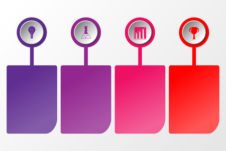 4 step infographicのイラスト素材