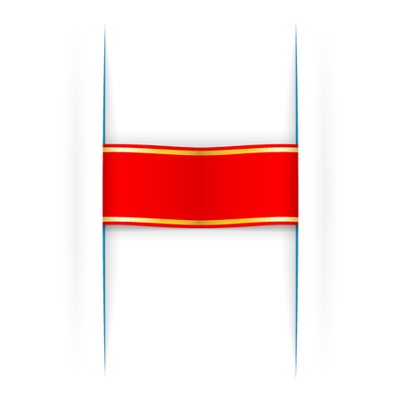 ribbon insert under paperのイラスト素材