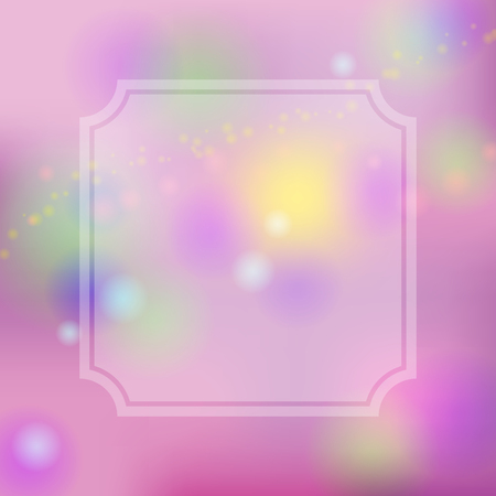 White bokeh in colorful background with transparent frame.のイラスト素材