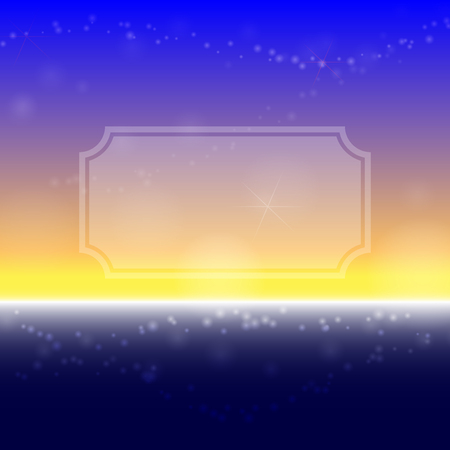 Sun rise or Sun set in twilight with star illustration.のイラスト素材