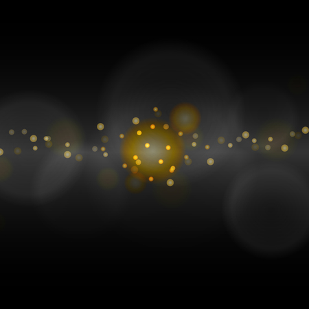 Shiny Bokeh horizontal line in dark background.のイラスト素材