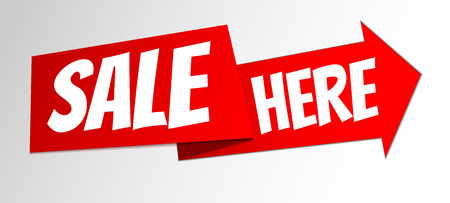 Red arrow banner with light and shadowのイラスト素材