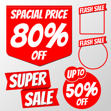 Sale badge banner with varity shapeのイラスト素材