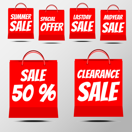 Shopping Sale Badge with spacial offer,summer sale, 50% offのイラスト素材