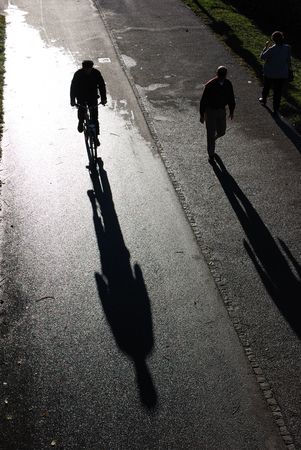 shadow of a bicycleの写真素材