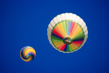 hot air balloons high upの写真素材