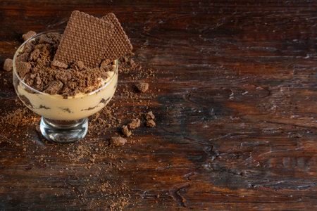 Chocotorta dessert, with layers of cream with dulce de leche and chocolate cookies. Typical Argentine sweets.の写真素材