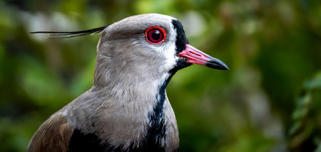 Close up photo of vanellus chilensis.の写真素材