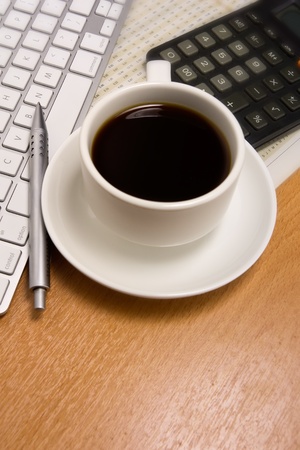 cup of coffee with business conceptの写真素材