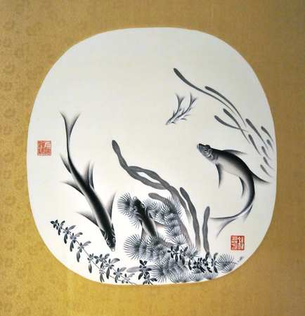 Fish play algae needlecraft material fanのeditorial素材