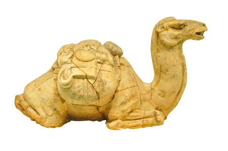 The Tang Dynasty pottery relics of ancient pottery camel Chinese objectsのeditorial素材