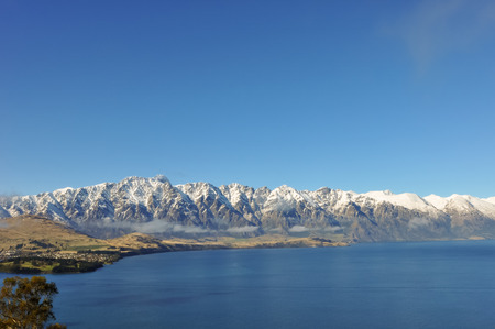 Autumn scenery at the Leak Wakatipu Queenstownの写真素材