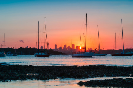 The Sunset at Sydney, Australia in summerの写真素材