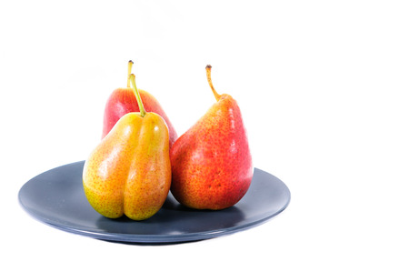 Corella pear on white backgroundの写真素材