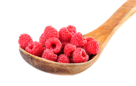 Raspberry fruit on white background
