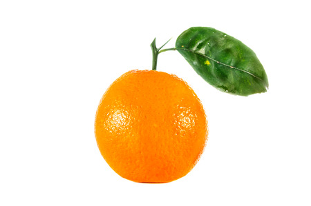 Ripe orange isolated on white backgroundの写真素材