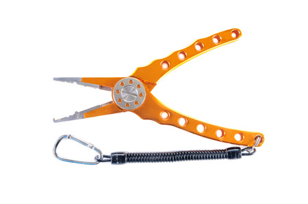 Orange Pliers isolated on a white backgroundの写真素材