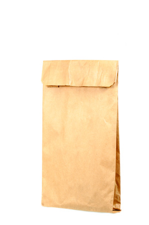 Brown Paper Bag isolated on white background.の写真素材