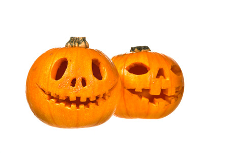 Halloween pumpkin isolated on white backgroundの写真素材