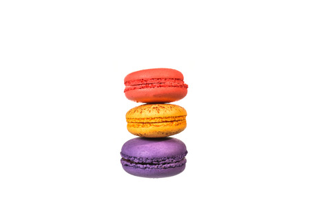 Macaroons isolated on white backgroundの写真素材
