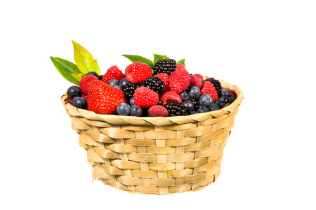 Mix burries isolated on whit backgroundの写真素材