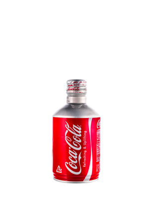 SYDNEY, AUSTRALIA -February 9, 2016: Coke on white background. Coke is the one of the worlds favorite carbonated beveragesのeditorial素材