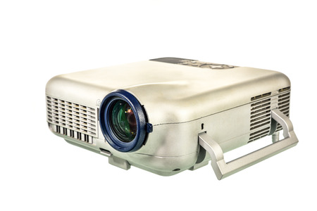 Projector multimedia on white backgroundの写真素材