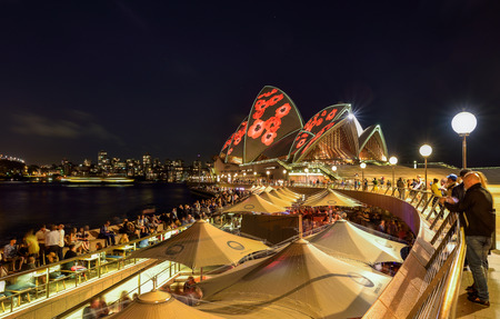 SYDNEY, AUSTRALIA - November 11, 2016, Sydney Opera House illuminated with colourful poppies light design imagery for remembrance dayのeditorial素材