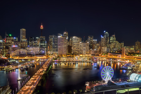 SYDNEY, AUSTRALIA - November 12, 2016 : Darling Harbour, adjacent to the city center of Sydney and also a recreational place in Sydney central business districtのeditorial素材