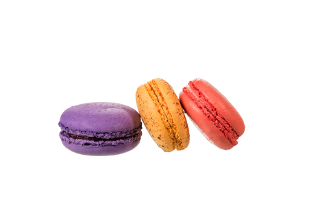 Macaroons isolated on white background with clipping pathの写真素材