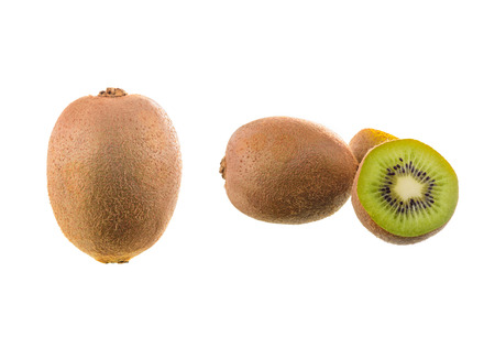 Collection of Kiwi isolated on white backgroundの写真素材