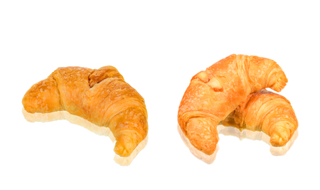 Croissant isolated on white background with clipping path.の写真素材