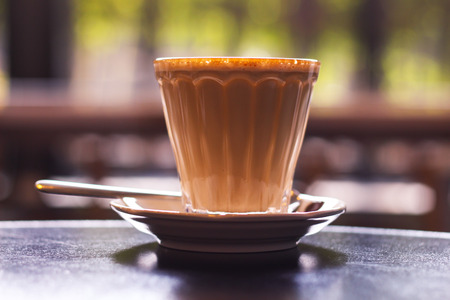 A cup of coffee in the morning