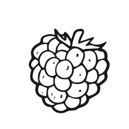 sweet sop fruit outline design vectorのイラスト素材